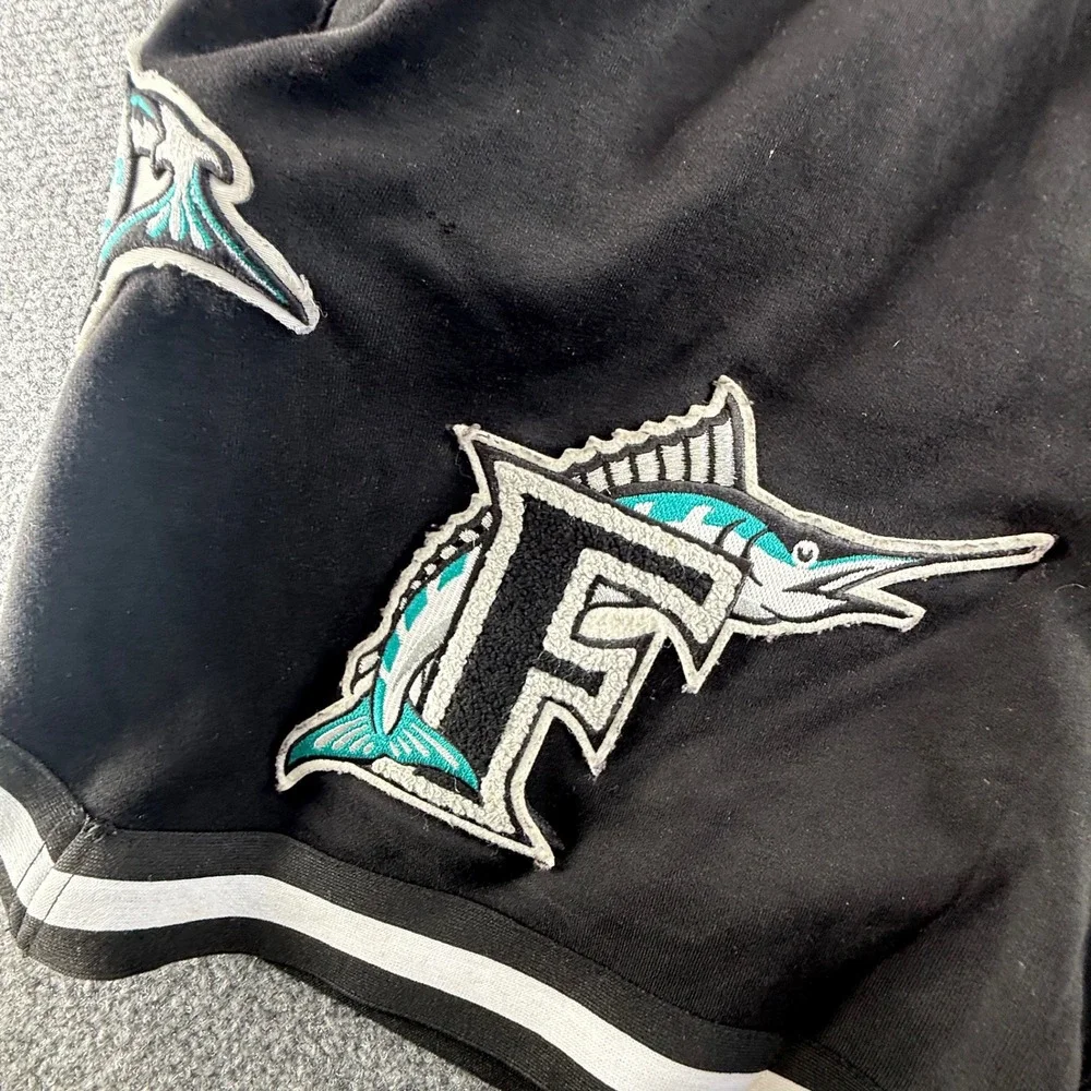 Florida Marlins 2003 World Series Anniversary Shorts Black Embroidered MLB Mens